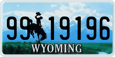 WY license plate 9919196