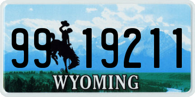 WY license plate 9919211