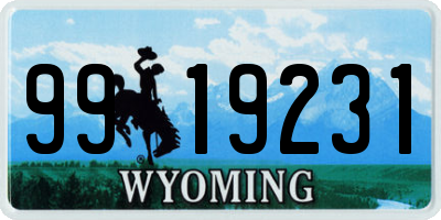 WY license plate 9919231