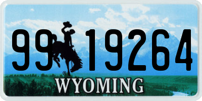 WY license plate 9919264