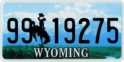 WY license plate 9919275