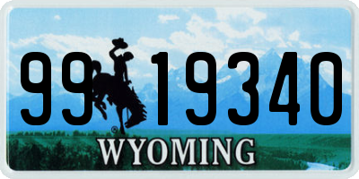 WY license plate 9919340