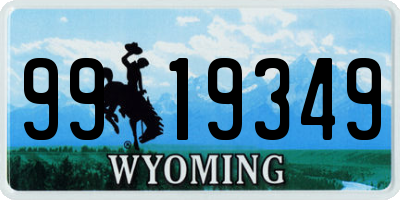 WY license plate 9919349