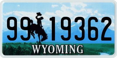 WY license plate 9919362