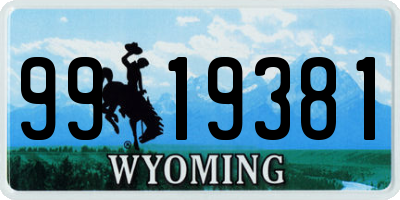 WY license plate 9919381