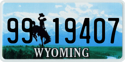 WY license plate 9919407
