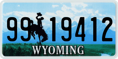 WY license plate 9919412