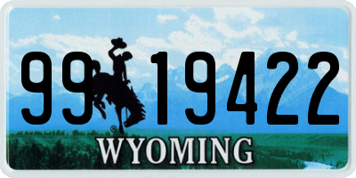 WY license plate 9919422