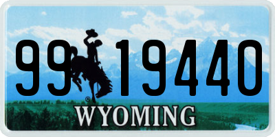 WY license plate 9919440