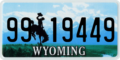 WY license plate 9919449
