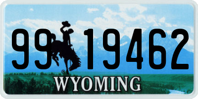 WY license plate 9919462