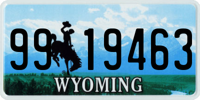 WY license plate 9919463