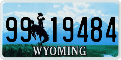 WY license plate 9919484