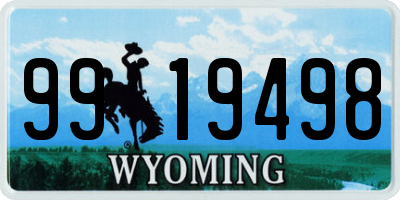 WY license plate 9919498