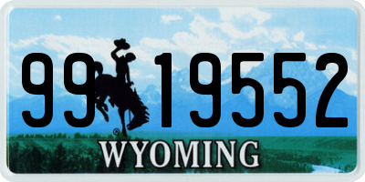 WY license plate 9919552