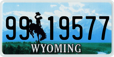 WY license plate 9919577