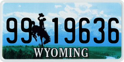WY license plate 9919636