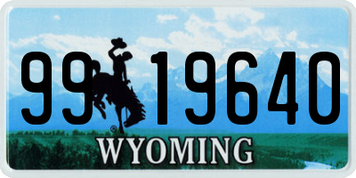 WY license plate 9919640
