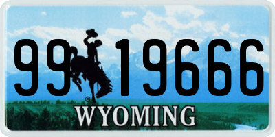 WY license plate 9919666