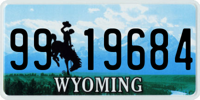 WY license plate 9919684