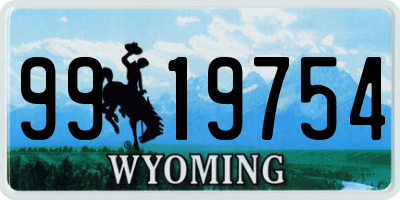 WY license plate 9919754