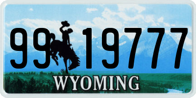 WY license plate 9919777