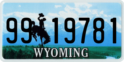 WY license plate 9919781