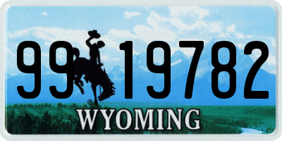 WY license plate 9919782