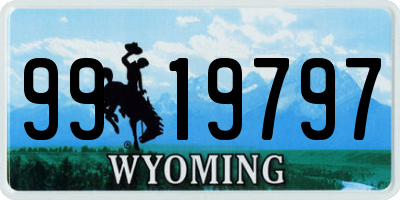WY license plate 9919797