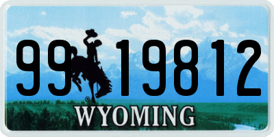 WY license plate 9919812