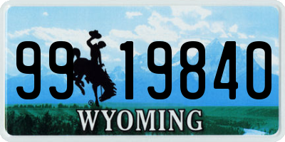 WY license plate 9919840
