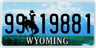 WY license plate 9919881