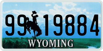 WY license plate 9919884