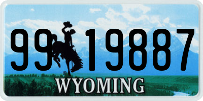 WY license plate 9919887