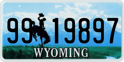 WY license plate 9919897