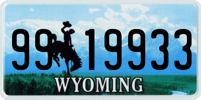 WY license plate 9919933