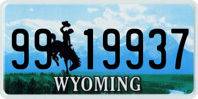 WY license plate 9919937