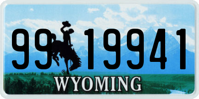 WY license plate 9919941