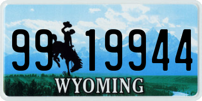 WY license plate 9919944