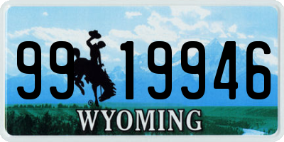 WY license plate 9919946