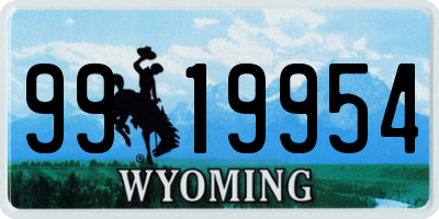 WY license plate 9919954