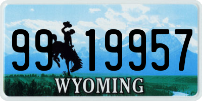 WY license plate 9919957