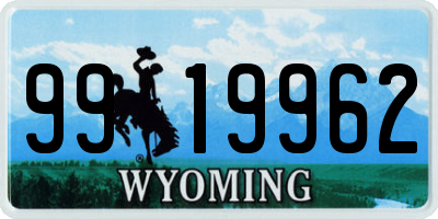 WY license plate 9919962