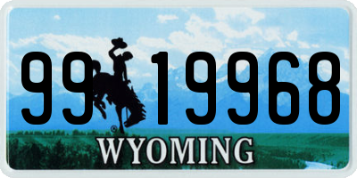 WY license plate 9919968
