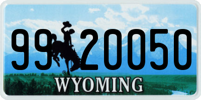 WY license plate 9920050