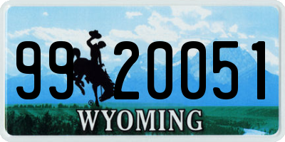 WY license plate 9920051