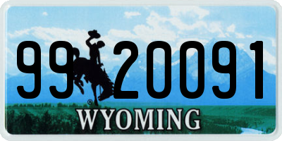 WY license plate 9920091