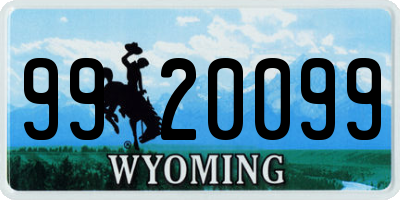 WY license plate 9920099