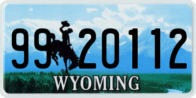 WY license plate 9920112