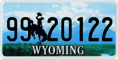 WY license plate 9920122